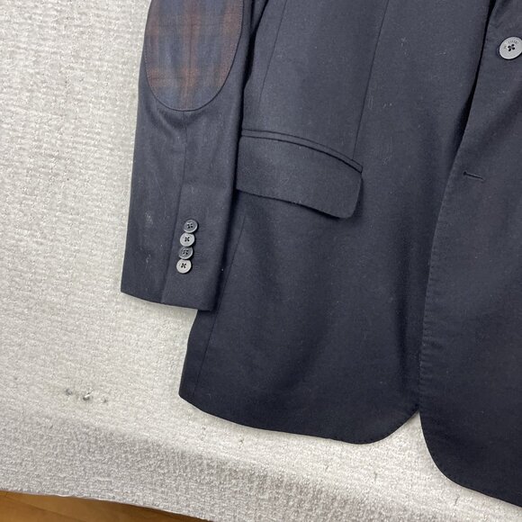 Pal Zileri Italy Made Blazer Men 54R Black Wool / Cashmere Elbow patch Read* - Picture 8 of 16